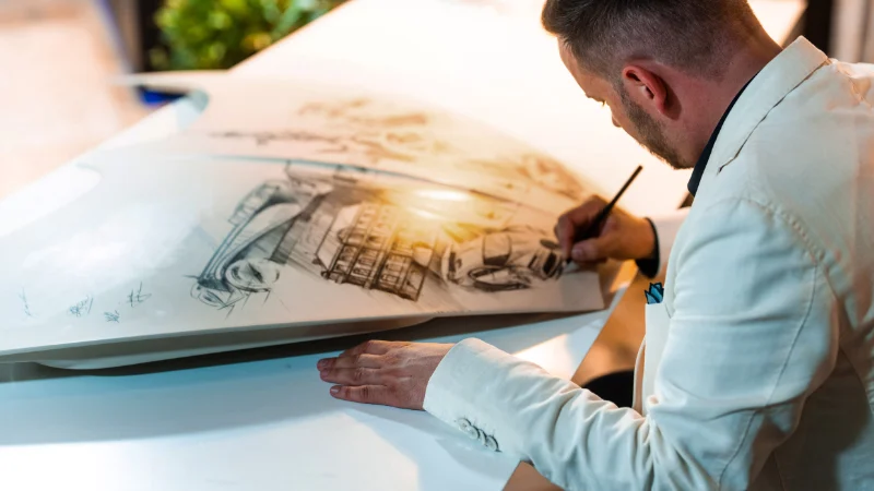 Croquis de la Bugatti Tourbillon