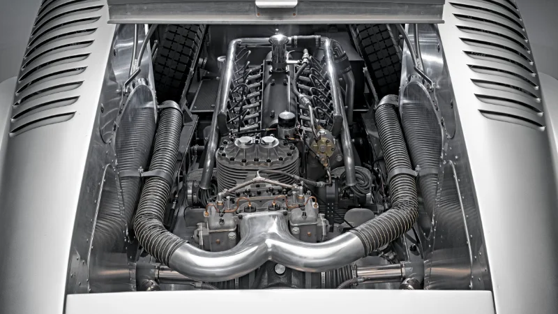 Moteur de l'Auto Union Type 52, démontrant ses innovations mécaniques