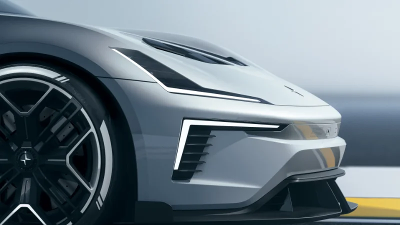 Vue latérale de la Polestar Concept BST au Goodwood Festival of Speed